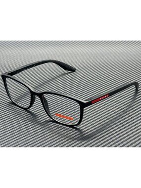 New Prada Linea Rossa Men Matte Black Eyeglasses 55-18-145